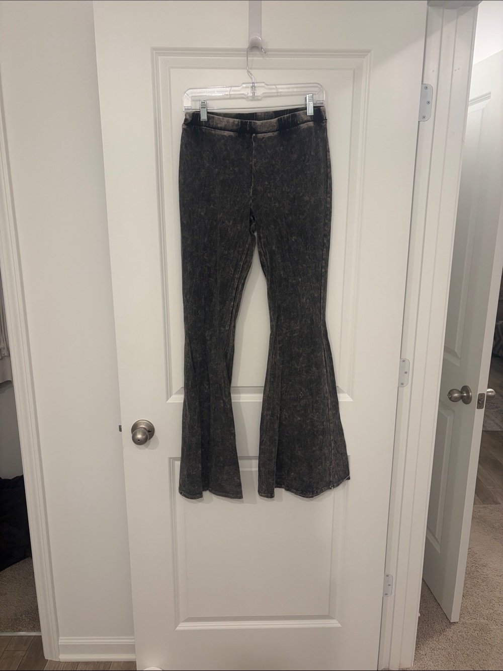 NWOT Vintage-Inspired Black Wash Flare Pants